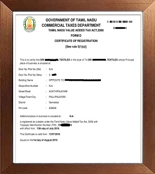Professional Tax Certificate Tamilnadu